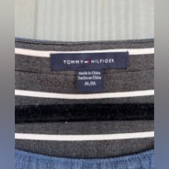 6.TOMMY HILFIGER WOMEN’S 3/4 Sleeve  Shirt Dress, Black and White striped Size:M - Picture 9 of 10